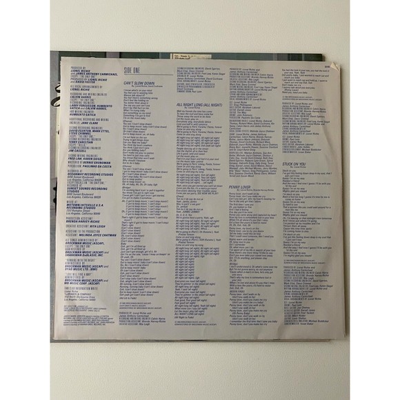 Lionel Richie Can't Slow Down LP 1983 Motown 6059 ML EX All Night Long Hello - Picture 5 of 10